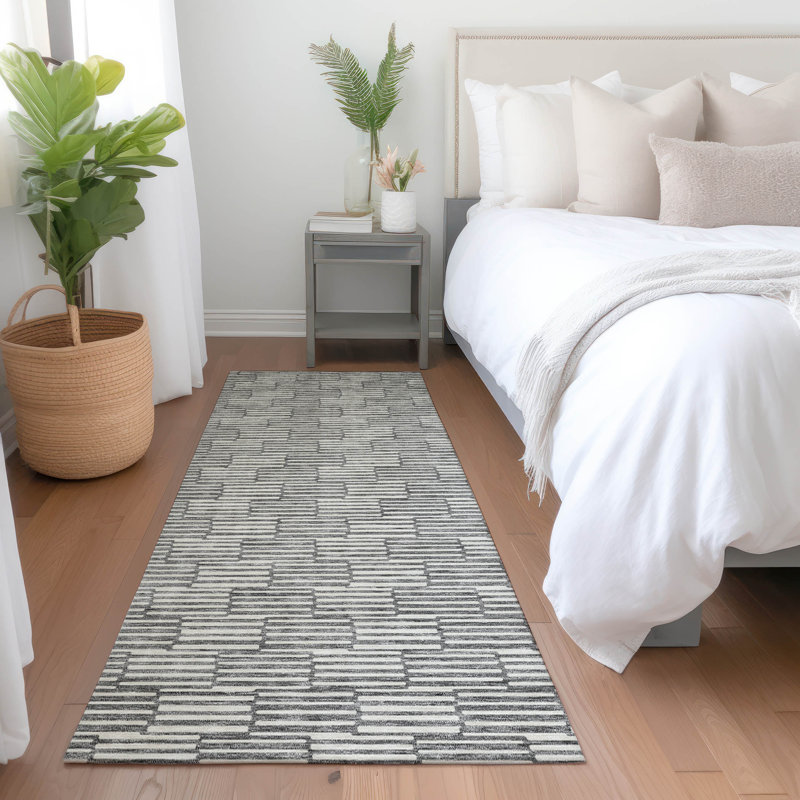 Premium Machine Washable Prisco Gray Rug, Runner 2'3" x 7'6"