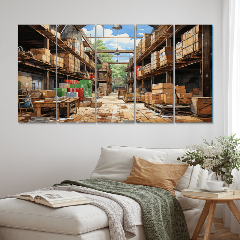 «Warehouse Hidden Treasures I», reproduction d'art sur toile - 5 panneaux égaux