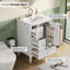 Meuble-lavabo moderne 24 po avec lavabo en céramique, pieds en bois massif, porte et tiroir à fermeture en douceur, support de rangement, finition de surface peinte