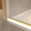 Porte de douche coulissante sans cadre de 56 à 60 po x 76 po, verre trempé transparent de 5/16 po (8 mm), cadre en acier inoxydable, or brossé