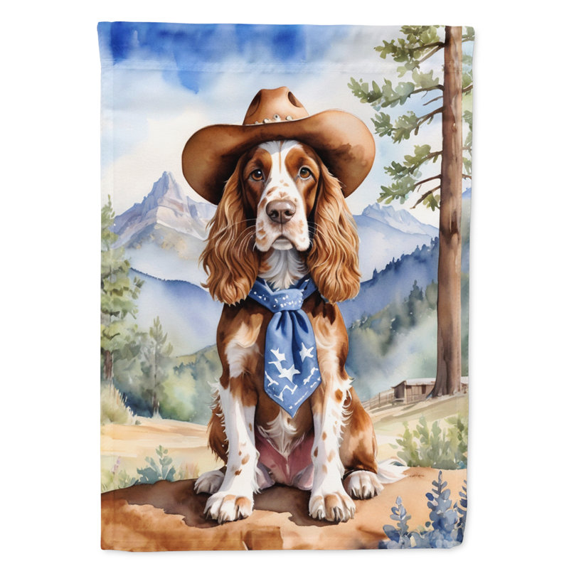 Drapeau Cowboy Welcome Garden, Épagneul cocker anglais bleu