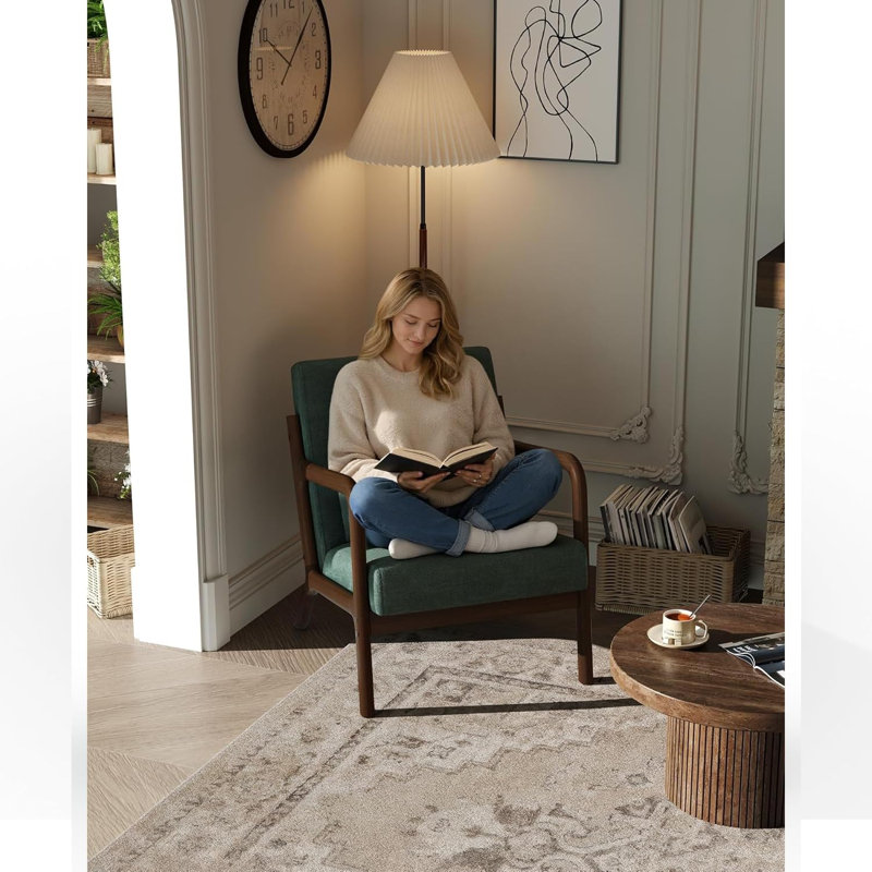 Fauteuil d'appoint MidCentury Modern Living Chenille Green, Green
