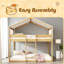 Lit simple superposé en bois avec tente-350248125