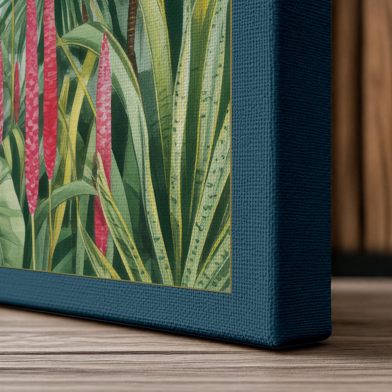 Greenhouse Sanctuary Botanical - Wrapped Canvas, 24x16 - 61.0 x 40.6 cm, Teal Border