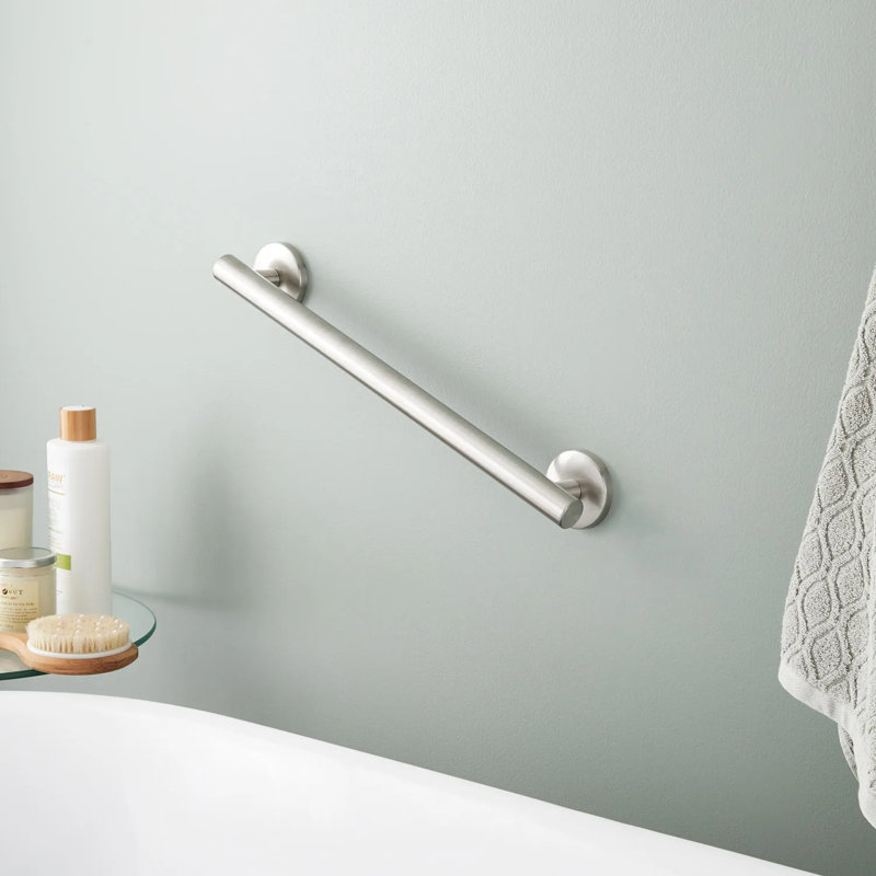 Barre d'appui contemporaine Signature Hardware, Nickel brossé, L 20,75 po