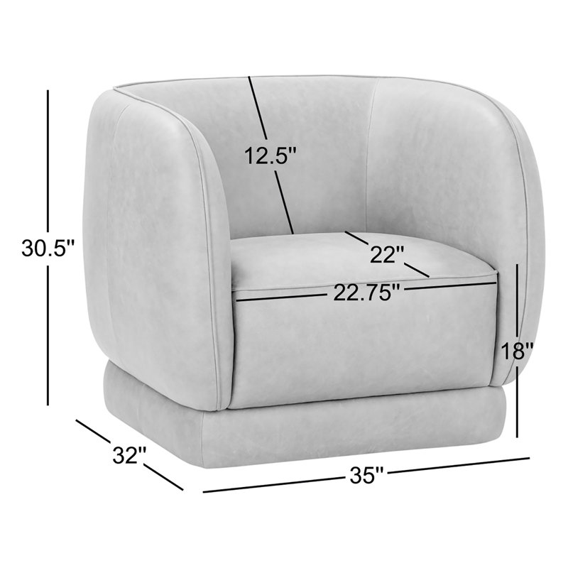 Rinner Leather Swivel Club Chair, Heritage Tan Genuine Leather