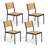 Deen Auminum Stacking Outdoor Dining Chair-427426018-429150573