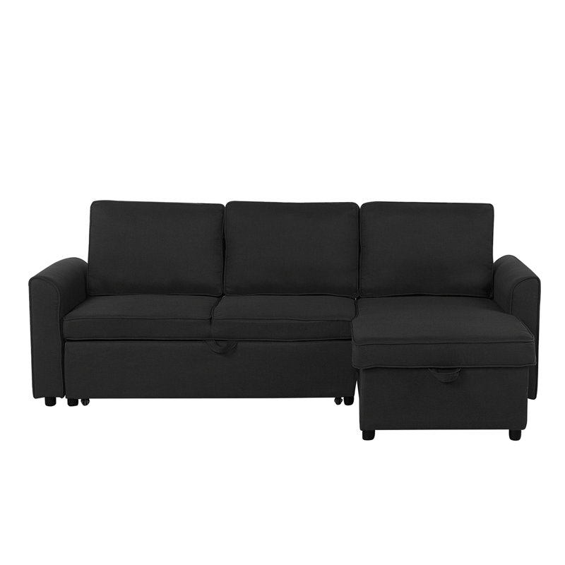 Viveka 3 Seater Sofa Bed, Black
