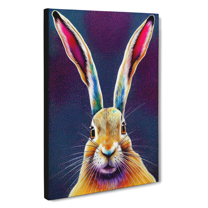 XC1022-1591X Colourful Hare No.2 - Wrapped Canvas Print, 60cm H x 40cm W x 3cm D