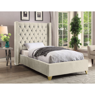 Joclynn Upholstered Wingback Bed