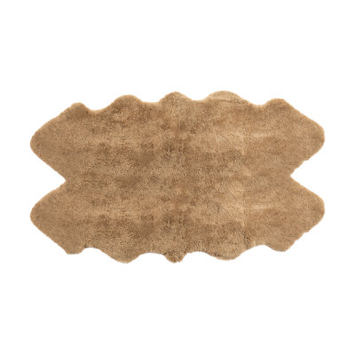  Tapis de luxe en peau de mouton bouclée Quarto caramel écossais