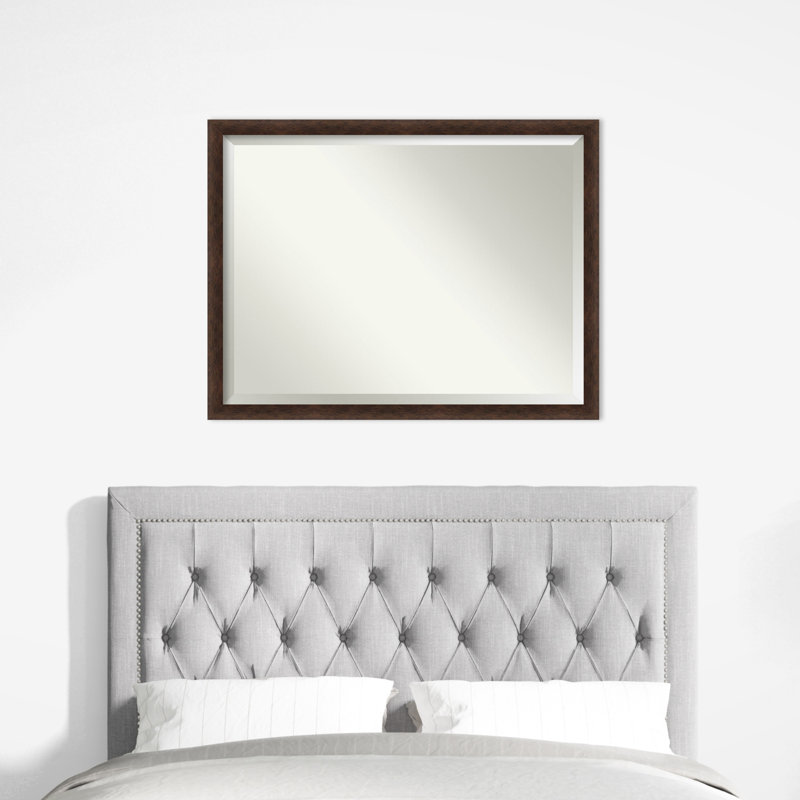 Brence Solid Wood Rectangle Wall Mirror, 33" x 43"