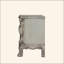 Table de chevet en bois massif avec 2 tiroirs au fini blanc os rétro-875438632