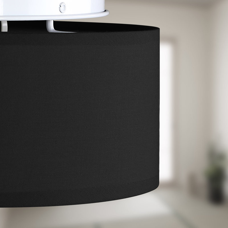 1-Light Flush Mount, 12.5cm H x 30cm W x 30cm D, Black