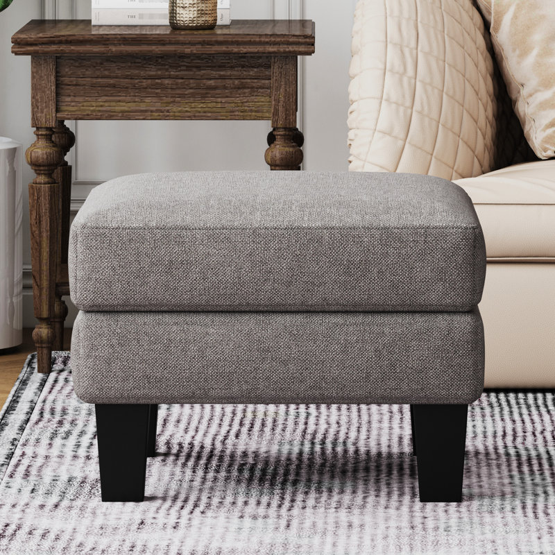 Tissu polyvalent - tabouret et repose-pieds pour étagère à chaussures, rembourrage en mousse épaisse, housse 100%, support pour les jambes en bois massif, étapes de montage simples, organisateur de couloir de repose-pieds et de salon confortable, cou