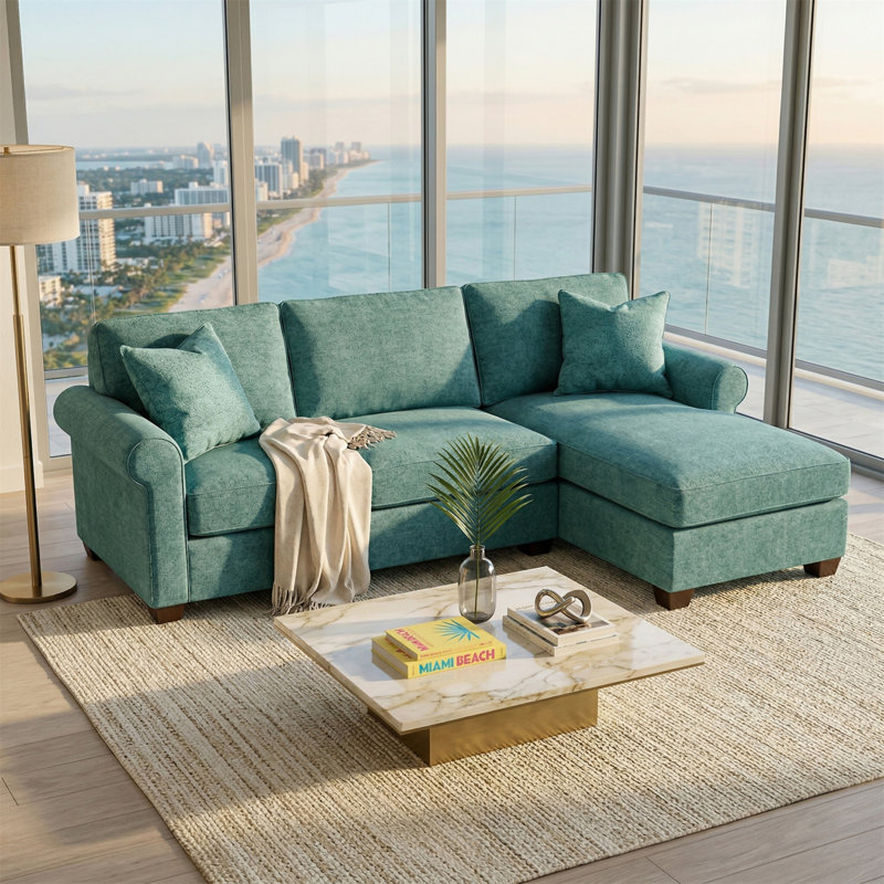 Canapé modulaire Irlanda, Vert, polyester écume de mer