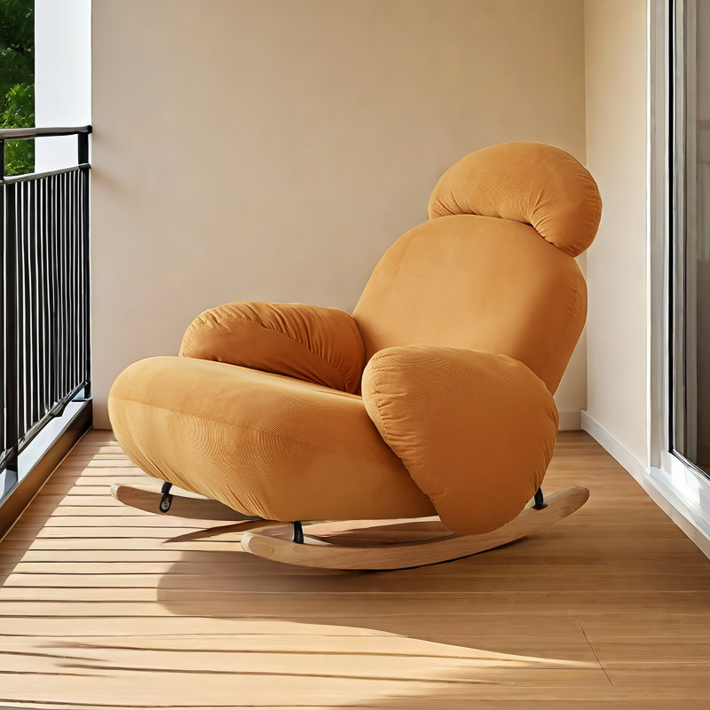 Mendushe Upholstered Rocking Chair, Orange