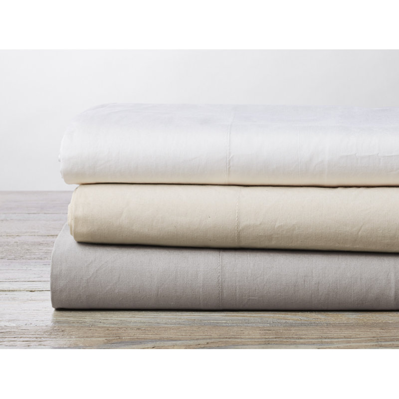 Modern & Contemporary Cotton Percale Duvet Cover, Full/Queen Duvet Cover, Alpine White