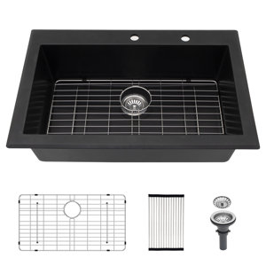 33"L x 22"W Drop-In Single Bowl Quartz Kitchen Sink