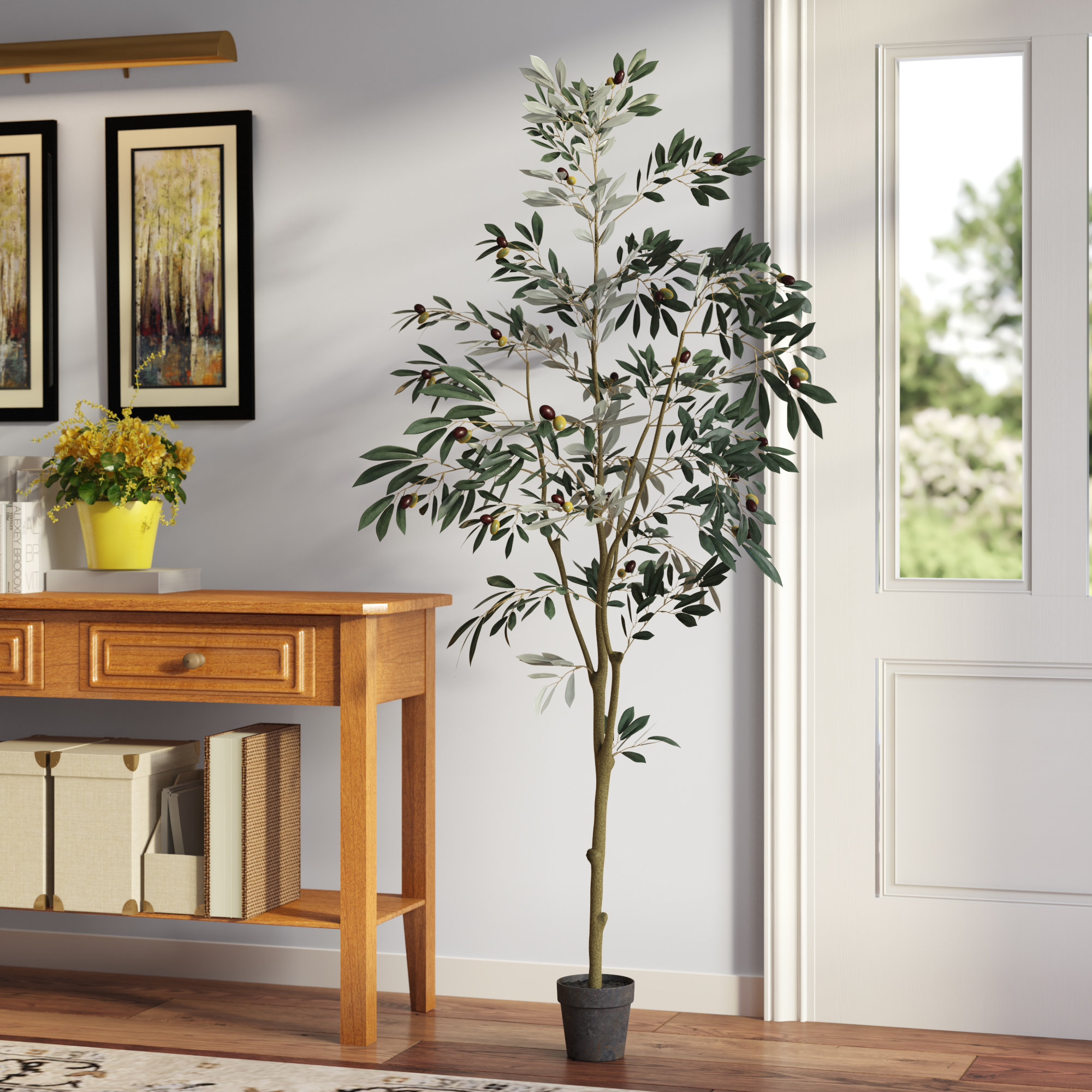 Lark Manor Faux Olive Tree Plant in Pot & Reviews