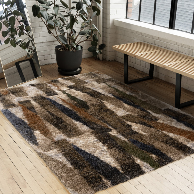 Tapis d'intérieur abstrait Jadis, Rectangle 5 pi 3 po x 7 pi 7 po