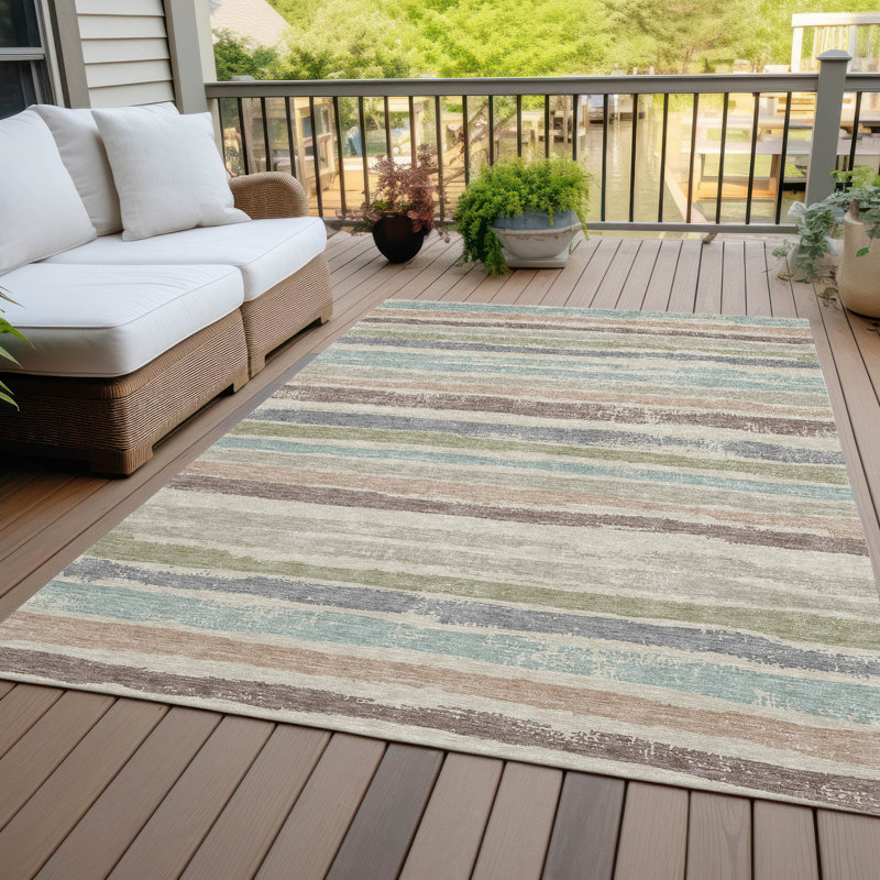 Tapis intérieur / extérieur beige Sylira , 9 pi x 12 pi