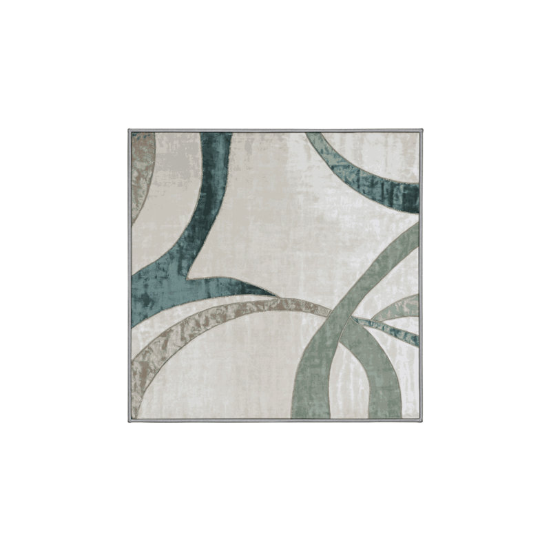 Tapis gris lavable à la machine, Carré 4 pi