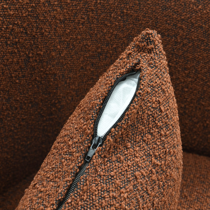 Fauteuil demi-tonneau pivotant 33 po Iyoni, Mélange de polyester brun clair