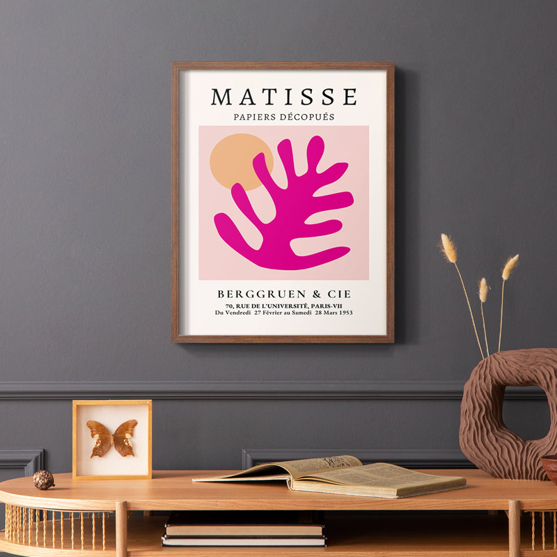 Matisse CLIV Framed Print - Solid Wood, 28" H x 22" W, Brown