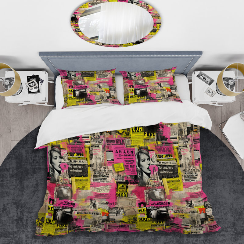 Ensemble de housse de couette Popart, Housse de couette simple + 1 taie décorative stan