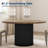 47" Round Dining Table for 4-6 People, Farmhouse Circle Kitchen Table, Natural Textured MDF Top, Sturdy Waveform Pedestal Base, Modern Dining Room Table (Table Only, Chairs Not Included)-1226144106