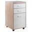 Classeur mobile 3 tiroirs Kenner, blanc et brun clair, H 29,25 po x l 15,75 po x P 18,39 po
