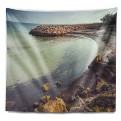 Tapisserie «Seashore Little Lagoon with Fishermen»