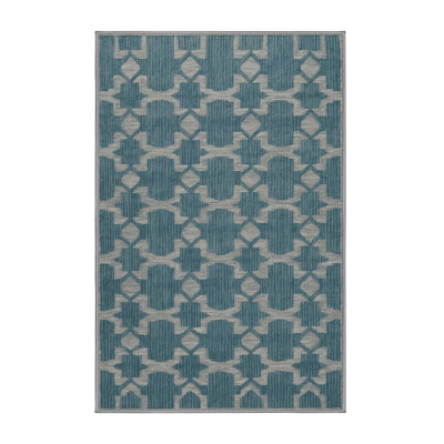 Machine Washable Trellis Grey Area Rug