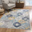 Tapis abstrait bleu / jaune moutarde Kymiere-1795117042