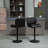 HOMCOM Bar Height Bar Stools Set of 2 with Adjustable Seat, Thick Padded Cushion and Metal Footrest for Home Bar, Black