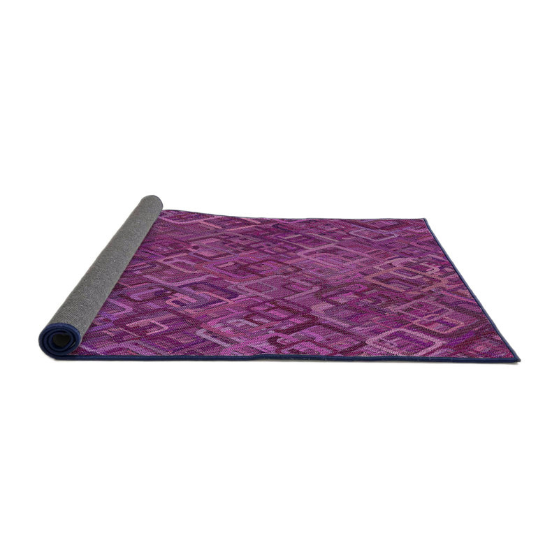 Tapis décoratif marron géométrique, Rond 5 pi