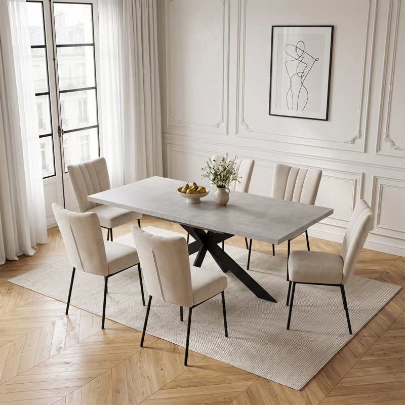 6 -Person Extendable Dining Set, Beige