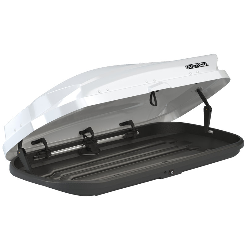Porte-bagages de toit rigide avec clés de sécurité, coffre de toit, coffre de rangement, blanc, White