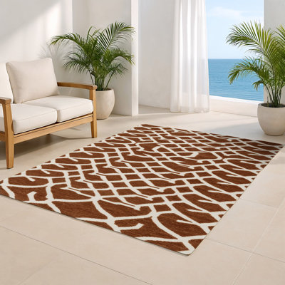 Tapis brun intérieur et extérieur Trellis