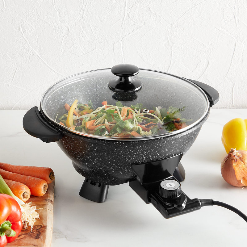 VonShef Non Stick Electric Wok with Lid