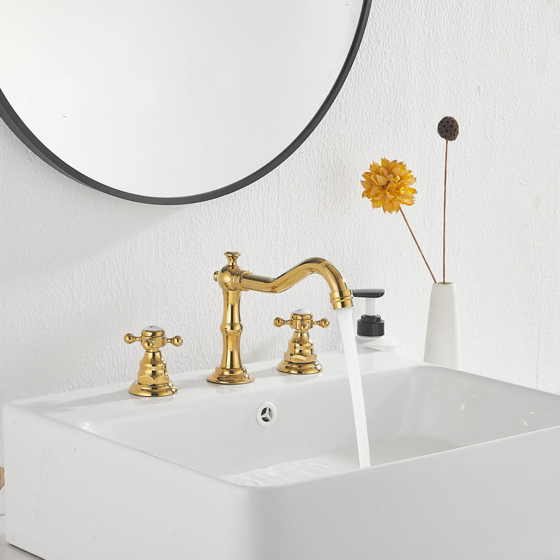Robinet de lavabo de salle de bain avec drain TC-16389-TG, Doré