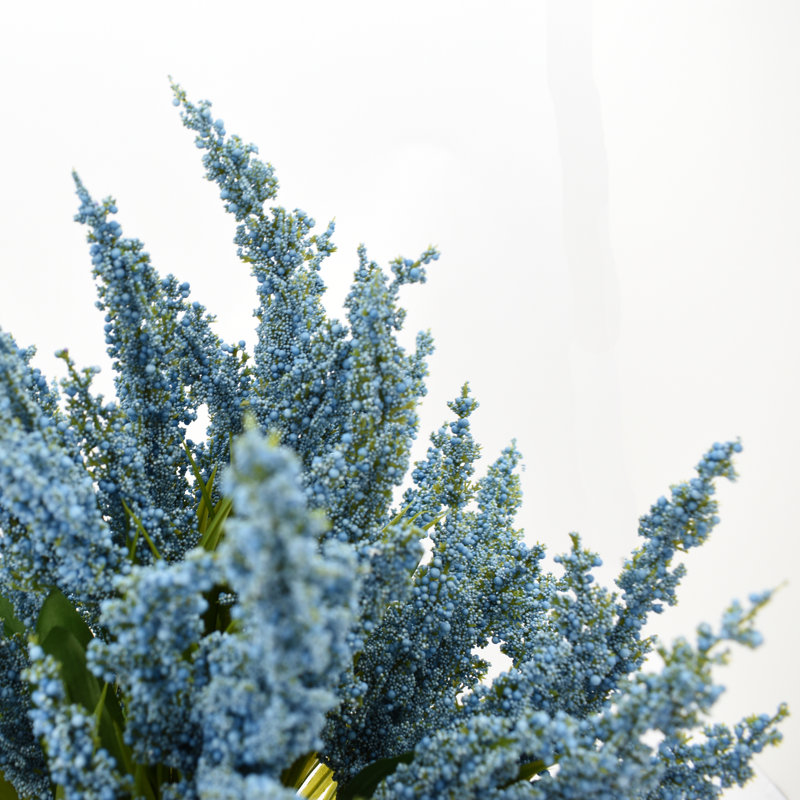 Arrangements floraux en pot Mason, Bleu