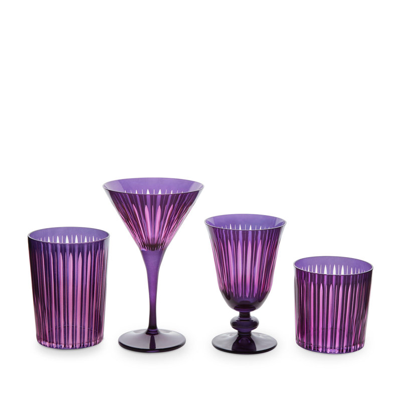 Prism Double Old Fashioned Glasses, Purple, 17 oz.