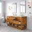 Oakman 72 In. Mango Wood Single Sink Carrara White Marble Countertop Bath Vanity With Satin Gold Faucet-37655225