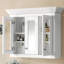 Armoire à pharmacie de 35 po avec miroir, 5 tablettes fermées et réglables, armoire de rangement murale avec portes en verre