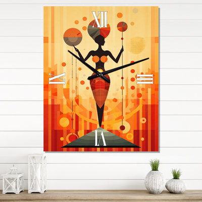 Horloge murale afro-américaine Tribal Goddess Rhythms