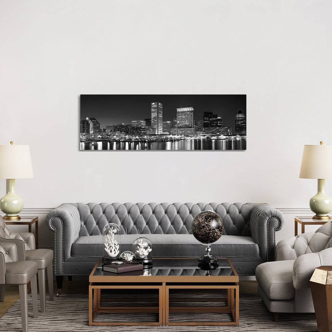 City At The Waterfront, Baltimore, Maryland, USA - Wrapped Canvas Panoramic Print