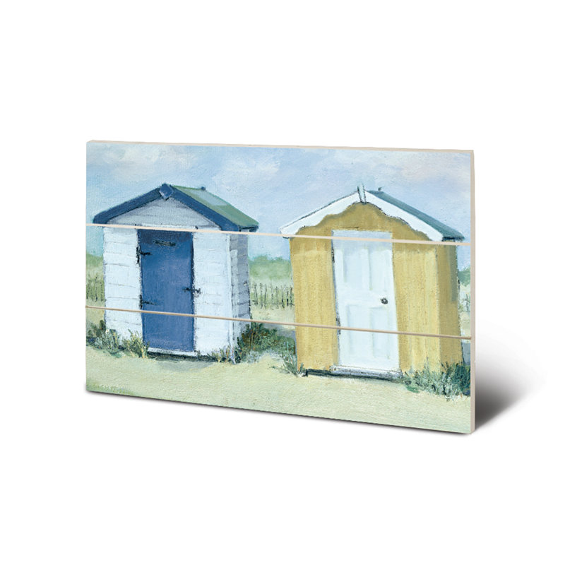 Two Beach Huts by Jane Hewlett - No Frame Painting on Wood