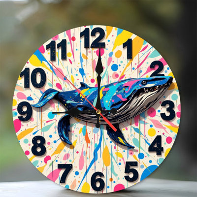 Horloge colorée baleine